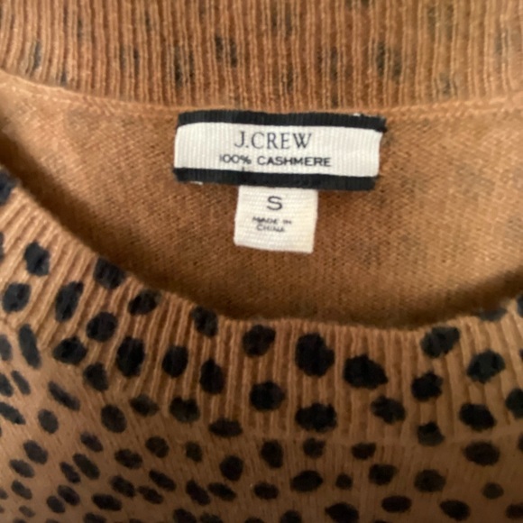 J. CREW• Cheetah Teddie Sweater 100% Cashmere Size Small - Picture 7 of 8